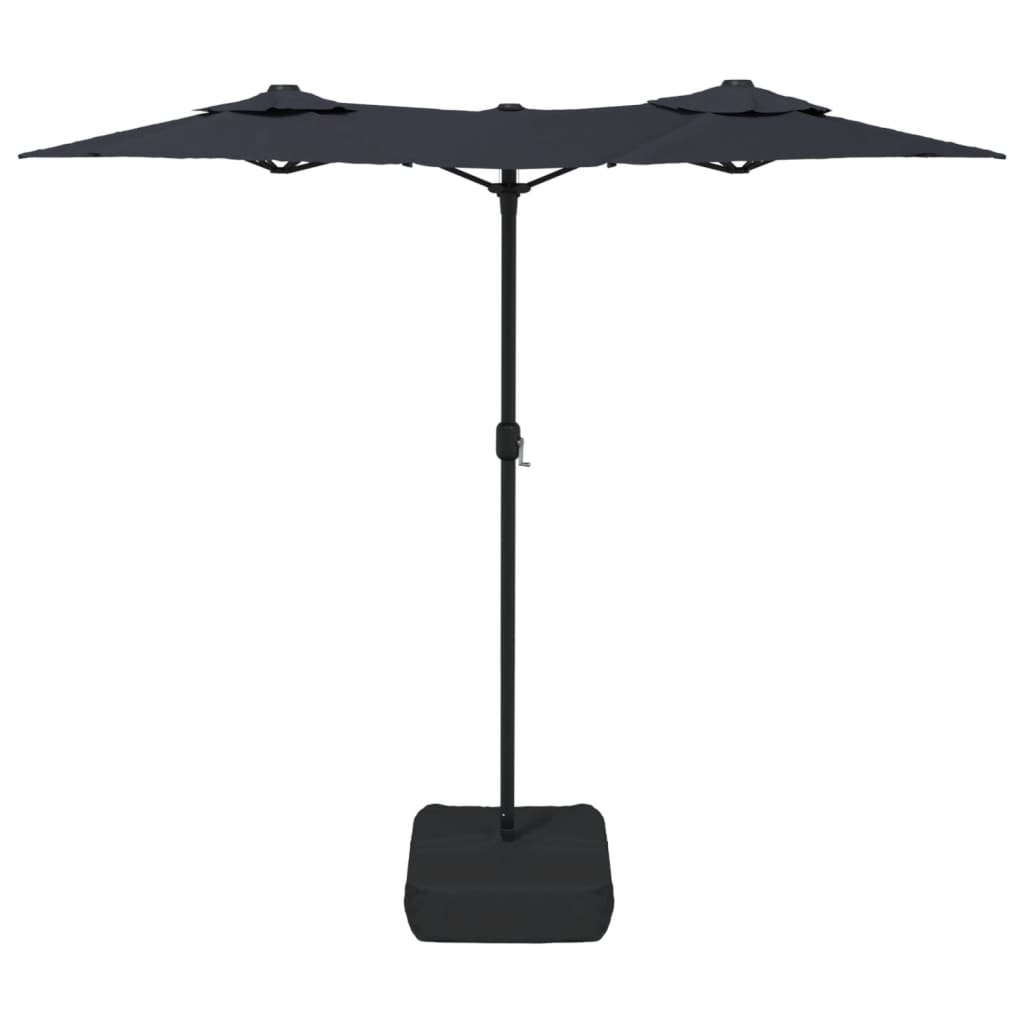 Parasol dubbel dak 316x240 cm zwart - AllerleiShop