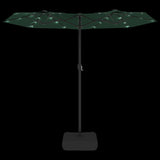 Parasol dubbel met LED's 316x240 cm groen - AllerleiShop