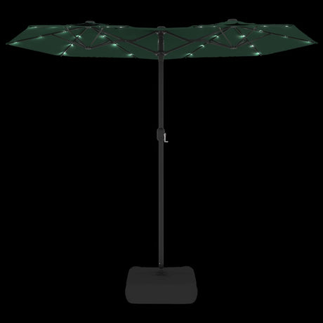 Parasol dubbel met LED's 316x240 cm groen - AllerleiShop