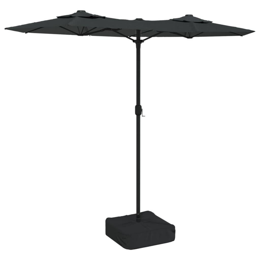 Parasol dubbel dak met LED's 316x240 cm antracietkleurig - AllerleiShop