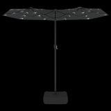 Parasol dubbel dak met LED's 316x240 cm antracietkleurig - AllerleiShop