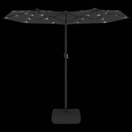 Parasol dubbel dak met LED's 316x240 cm antracietkleurig - AllerleiShop