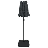 Parasol dubbel dak met LED's 316x240 cm antracietkleurig - AllerleiShop