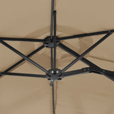 Parasol dubbel dak met LED's 316x240 cm taupe - AllerleiShop