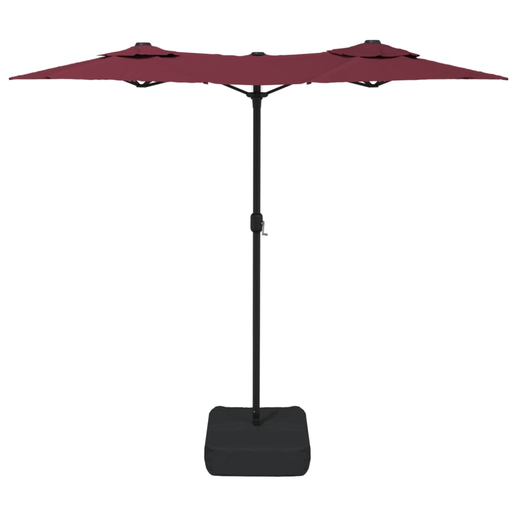 Parasol dubbel met LED's 316x240 cm bordeauxrood - AllerleiShop