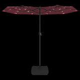 Parasol dubbel met LED's 316x240 cm bordeauxrood - AllerleiShop