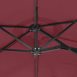 Parasol dubbel met LED's 316x240 cm bordeauxrood - AllerleiShop