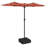 Parasol dubbel dak met LED's 316x240 cm terracottakleurig - AllerleiShop