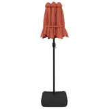 Parasol dubbel dak met LED's 316x240 cm terracottakleurig - AllerleiShop