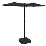 Parasol dubbel dak met LED's 316x240 cm zwart - AllerleiShop