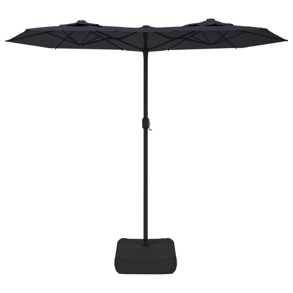 Parasol dubbel dak met LED's 316x240 cm zwart - AllerleiShop