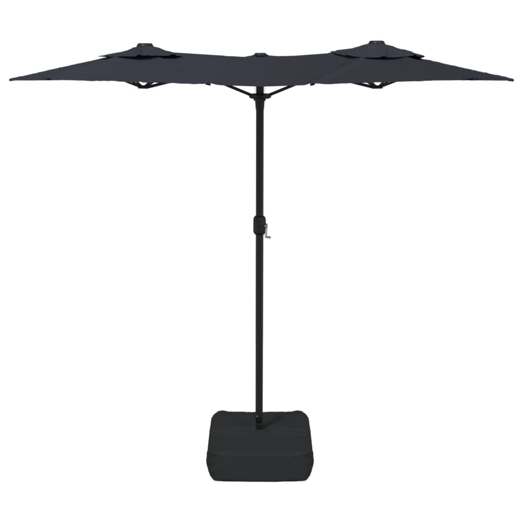 Parasol dubbel dak met LED's 316x240 cm zwart - AllerleiShop