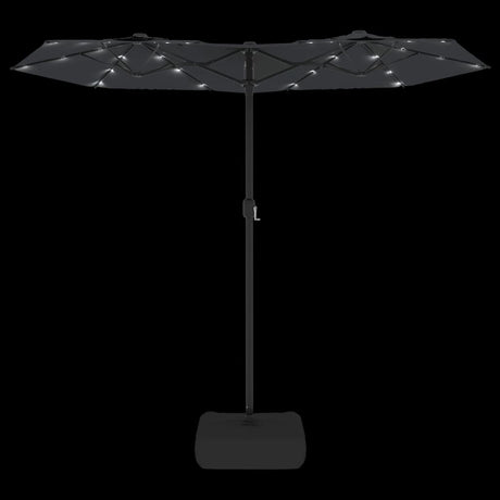 Parasol dubbel dak met LED's 316x240 cm zwart - AllerleiShop