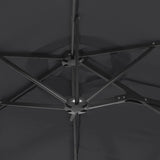 Parasol dubbel dak met LED's 316x240 cm zwart - AllerleiShop