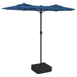 Parasol dubbel dak met LED 316x240 cm azuurblauw - AllerleiShop