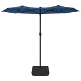 Parasol dubbel dak met LED 316x240 cm azuurblauw - AllerleiShop