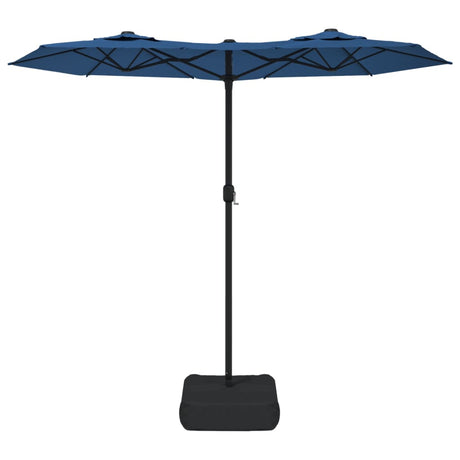 Parasol dubbel dak met LED 316x240 cm azuurblauw - AllerleiShop