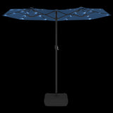 Parasol dubbel dak met LED 316x240 cm azuurblauw - AllerleiShop