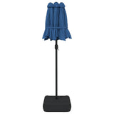 Parasol dubbel dak met LED 316x240 cm azuurblauw - AllerleiShop