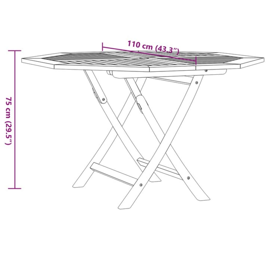 Tuintafel inklapbaar 110x110x75 cm massief teakhout - AllerleiShop