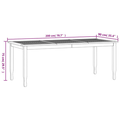 Tuintafel 200x90x75 cm massief teakhout - AllerleiShop