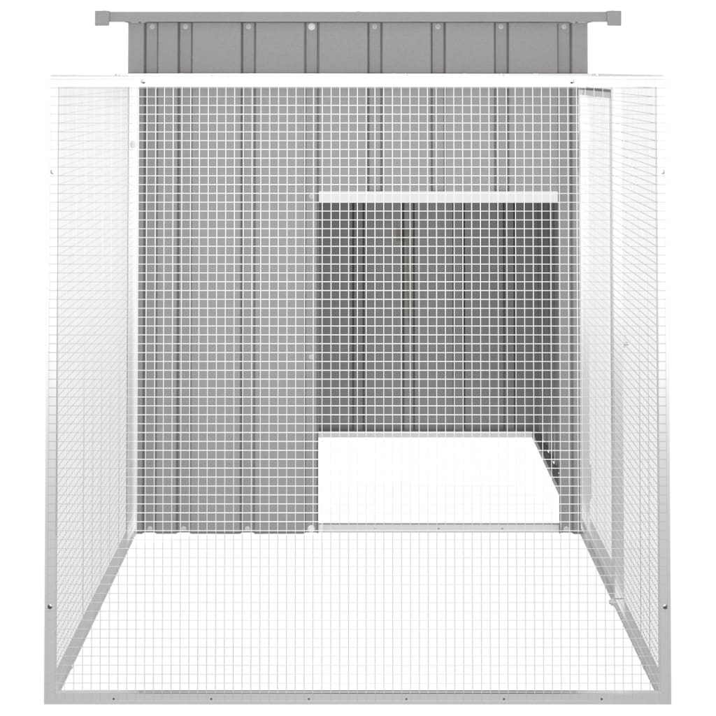 Konijnenhok 200x91x100 cm gegalvaniseerd staal grijs