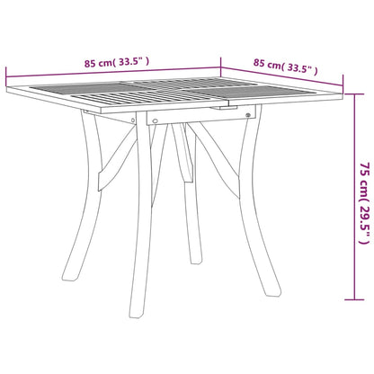 Tuintafel 85x85x75 cm massief acaciahout - AllerleiShop