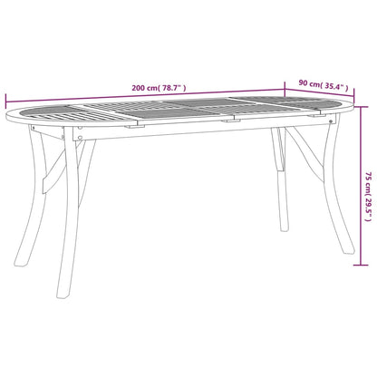 Tuintafel 200x90x75 cm massief acaciahout - AllerleiShop