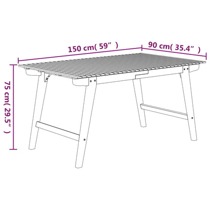 Tuintafel 150x90x75 cm massief acaciahout - AllerleiShop