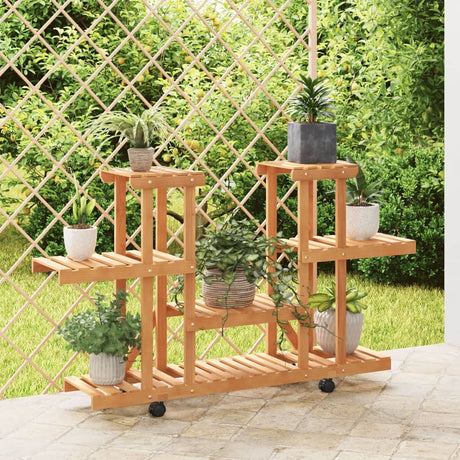 Plantenstandaard met wielen 110x25x78 cm massief vurenhout - AllerleiShop