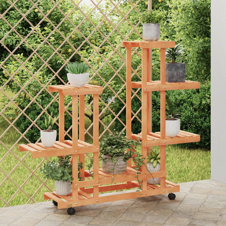 Plantenstandaard met wielen 95x25x101 cm massief vurenhout - AllerleiShop