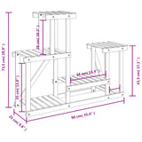 Plantenstandaard 90x25x73,5 cm massief vurenhout