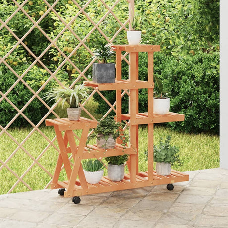 Plantenstandaard met wielen 95x25x101 cm massief vurenhout - AllerleiShop