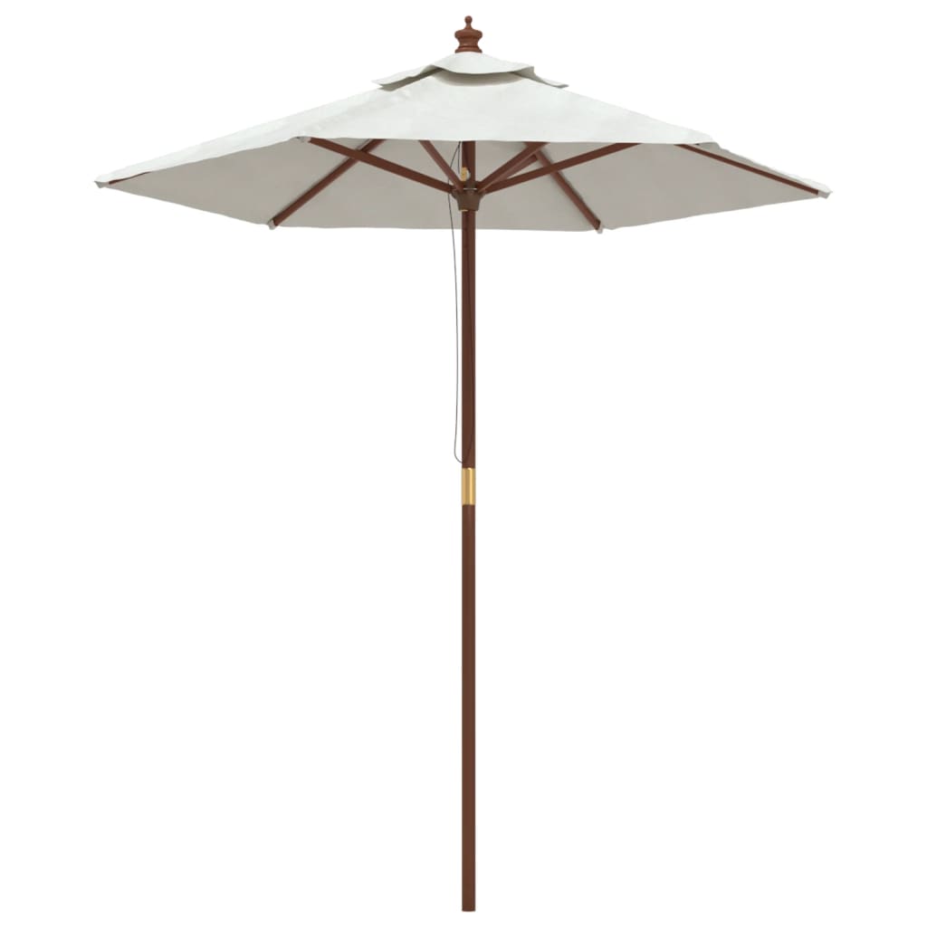 Parasol met houten paal 196x231 cm zandkleurig - AllerleiShop