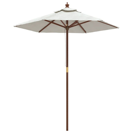 Parasol met houten paal 196x231 cm zandkleurig - AllerleiShop