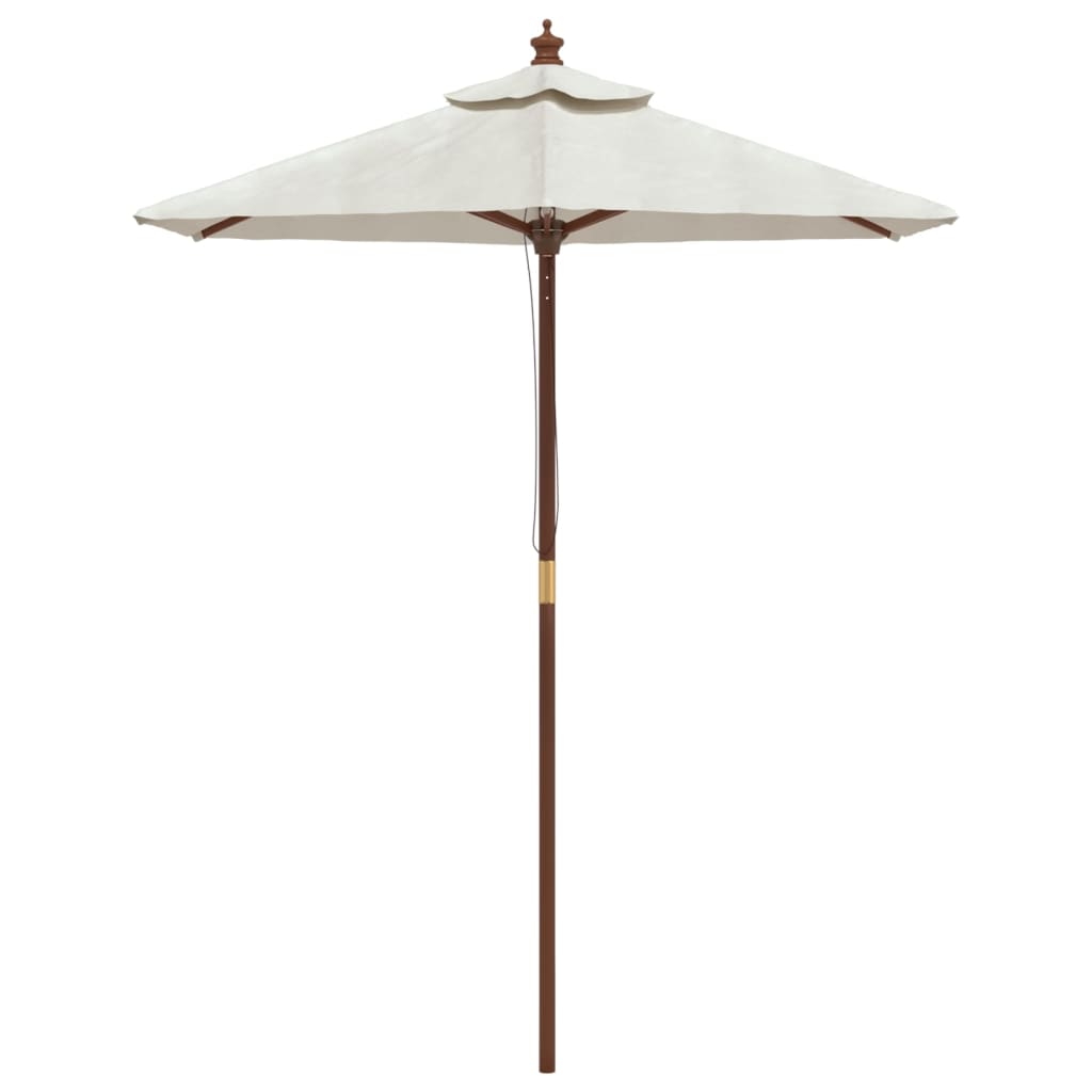 Parasol met houten paal 196x231 cm zandkleurig - AllerleiShop