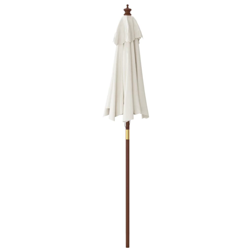 Parasol met houten paal 196x231 cm zandkleurig - AllerleiShop