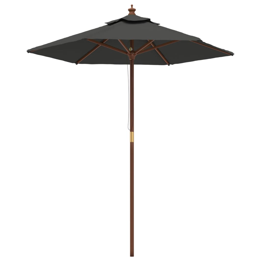 Parasol met houten paal 196x231 cm antracietkleurig - AllerleiShop