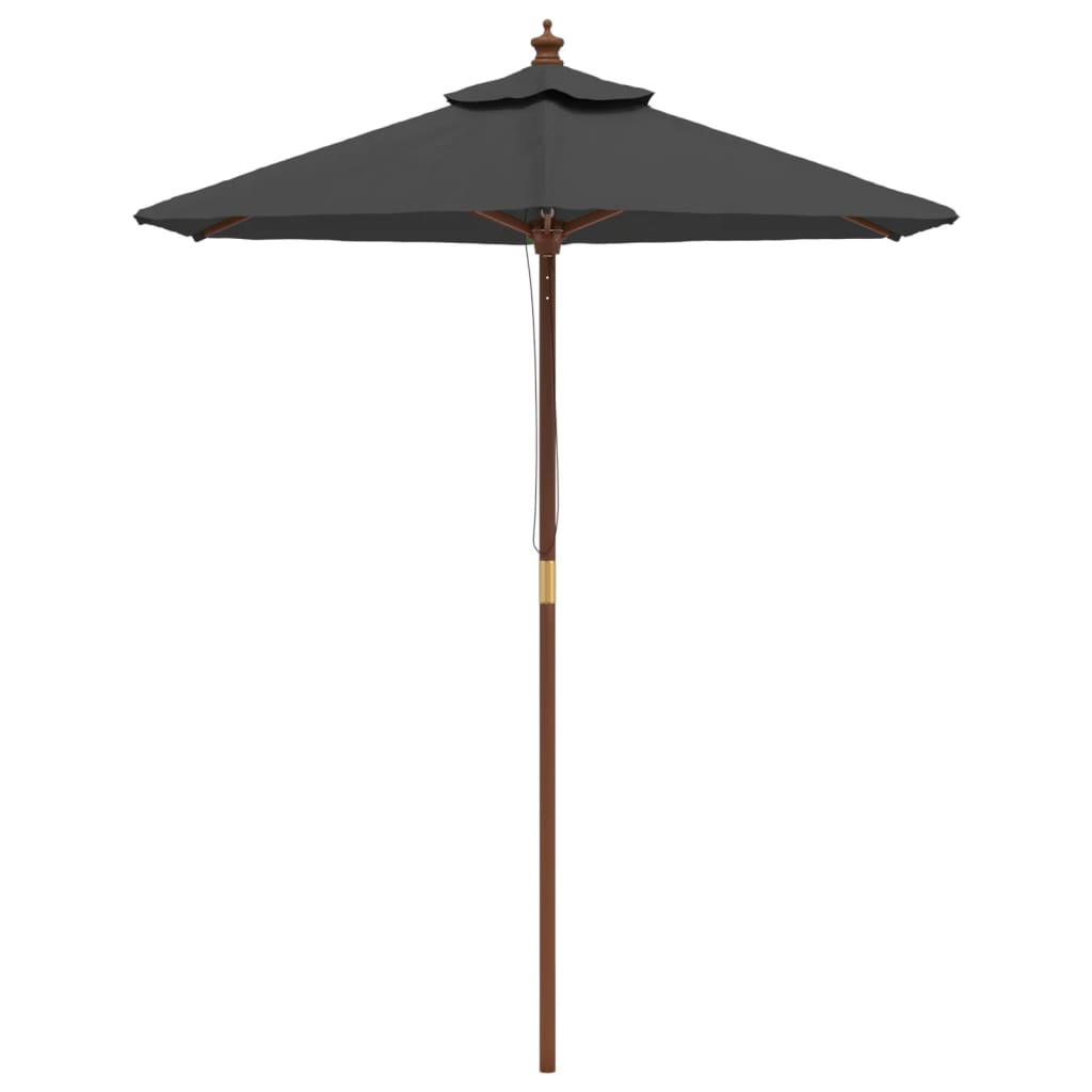 Parasol met houten paal 196x231 cm antracietkleurig - AllerleiShop