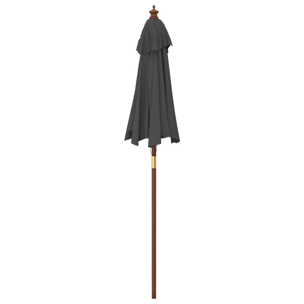 Parasol met houten paal 196x231 cm antracietkleurig - AllerleiShop