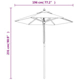 Parasol met houten paal 196x231 cm antracietkleurig - AllerleiShop