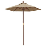 Parasol met houten paal 196x231 cm taupe - AllerleiShop