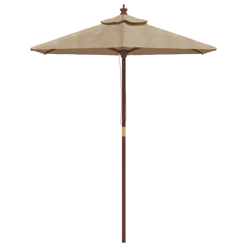 Parasol met houten paal 196x231 cm taupe - AllerleiShop