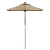 Parasol met houten paal 196x231 cm taupe - AllerleiShop