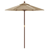 Parasol met houten paal 196x231 cm taupe - AllerleiShop