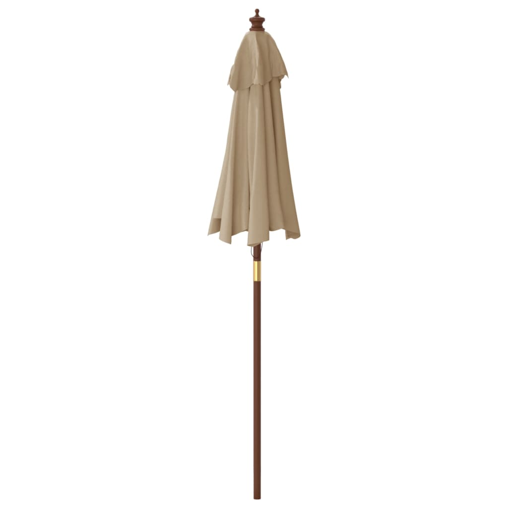 Parasol met houten paal 196x231 cm taupe - AllerleiShop