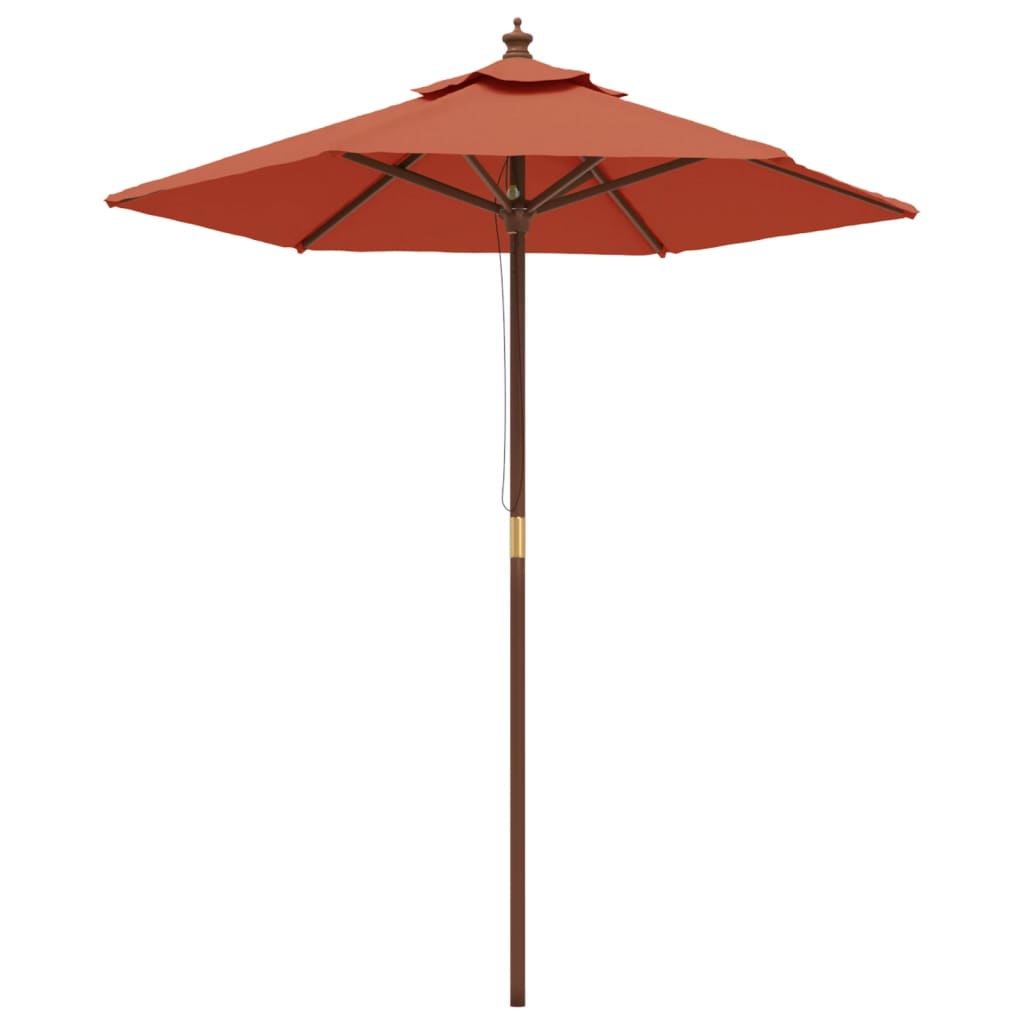 Parasol met houten paal 196x231 cm terracottakleurig - AllerleiShop