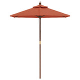 Parasol met houten paal 196x231 cm terracottakleurig - AllerleiShop