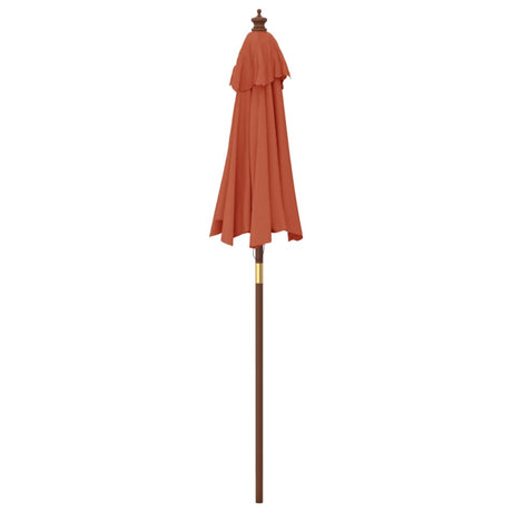 Parasol met houten paal 196x231 cm terracottakleurig - AllerleiShop