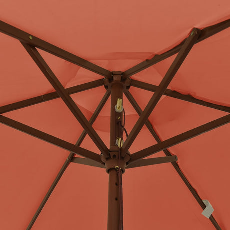 Parasol met houten paal 196x231 cm terracottakleurig - AllerleiShop